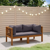 Divano da Giardino 2 Posti con Cuscino Legno Massello di Acacia cod mxl 46393