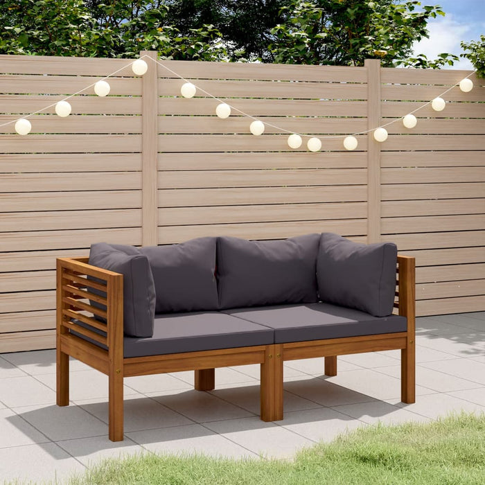 Divano da Giardino 2 Posti con Cuscino Legno Massello di Acacia cod mxl 46393