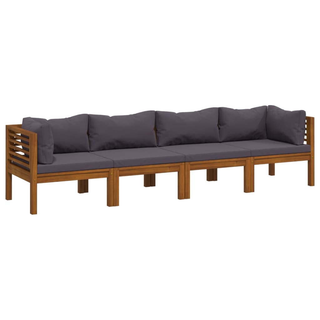 Divano da Giardino 4 Posti con Cuscino Legno Massello di Acacia cod mxl 40763