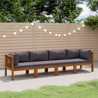 Divano da Giardino 4 Posti con Cuscino Legno Massello di Acacia cod mxl 40763