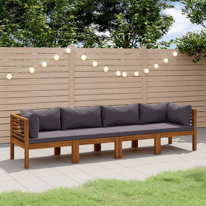 Divano da Giardino 4 Posti con Cuscino Legno Massello di Acacia cod mxl 40763