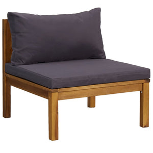Set Divani da Giardino 3 pz con Cuscini in Massello di Acacia