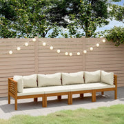 Divano da Giardino a 4 Posti con Cuscino Crema Massello Acacia cod mxl 42587