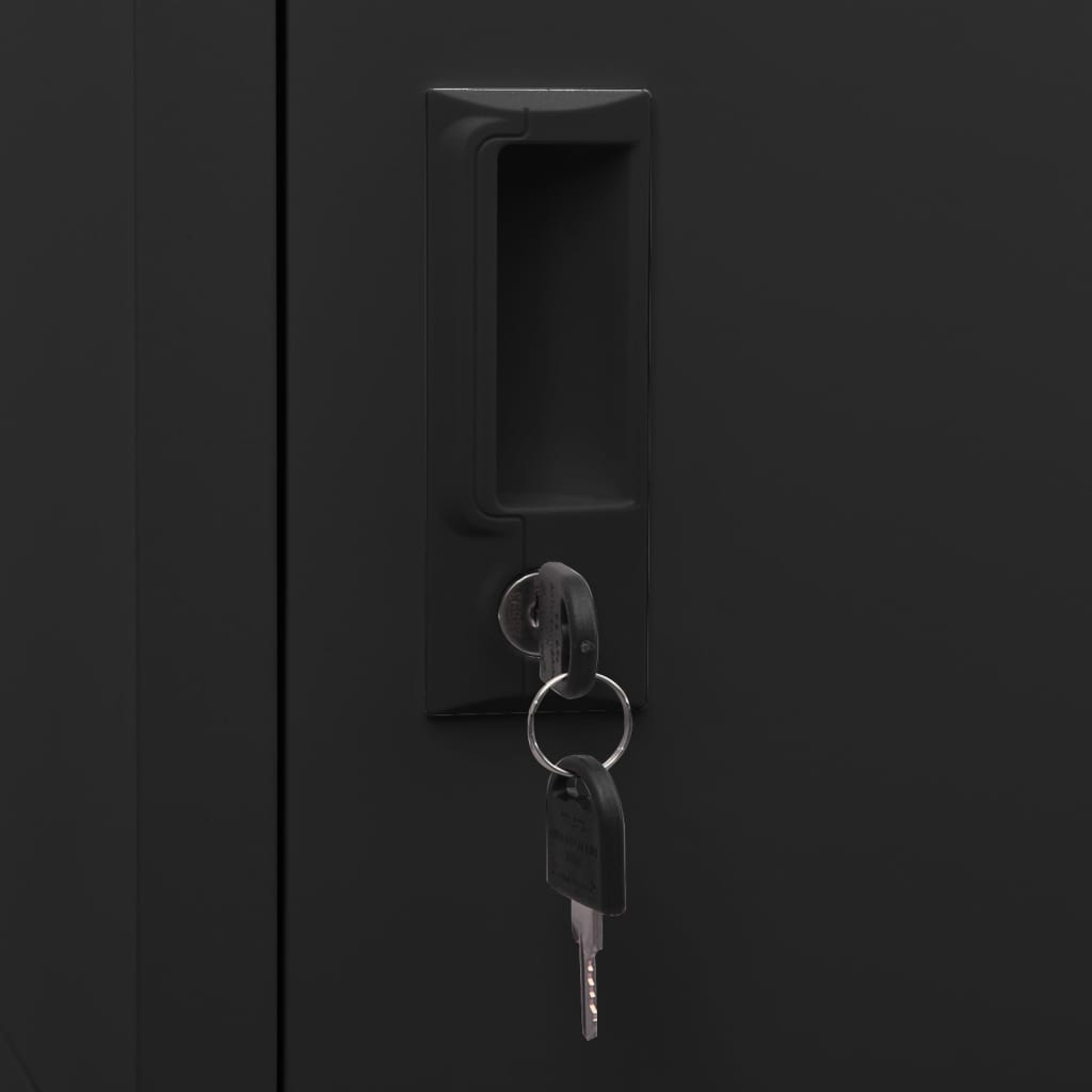 Armadietto con Serratura Nero 38x45x180 cm in Acciaio cod mxl 62752