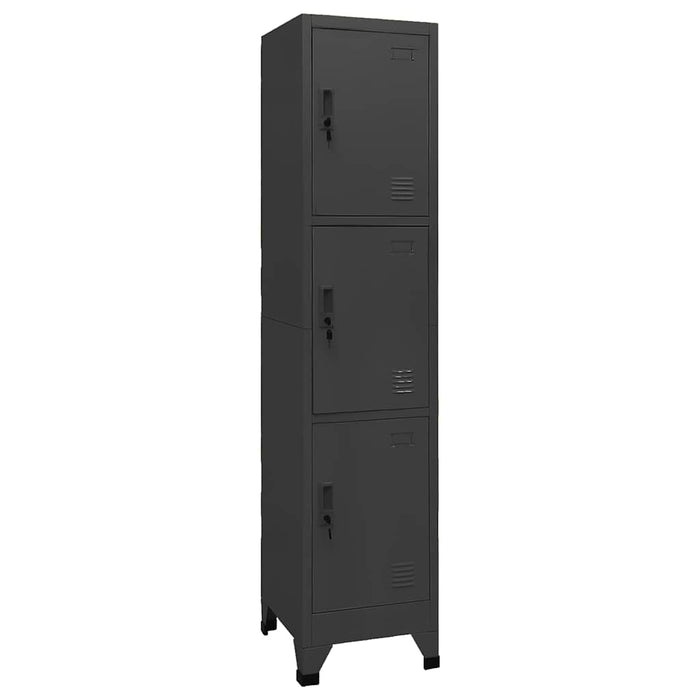 Armadietto con Serratura Antracite 38x45x180 cm in Acciaio cod mxl 52232
