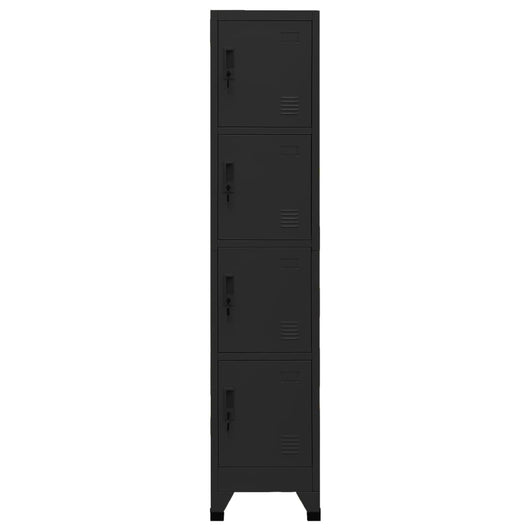 Armadietto con Serratura Nero 38x45x180 cm in Acciaiocod mxl 106231