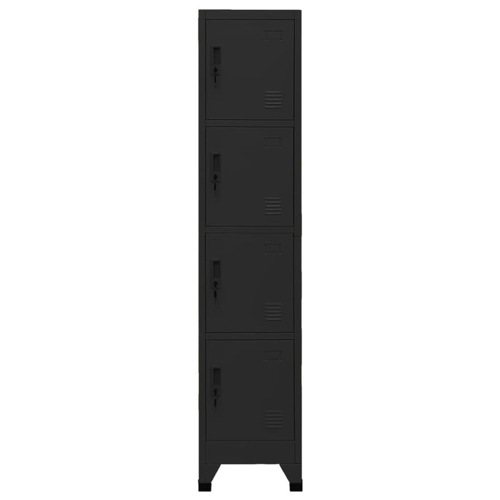 Armadietto con Serratura Nero 38x45x180 cm in Acciaio 339786