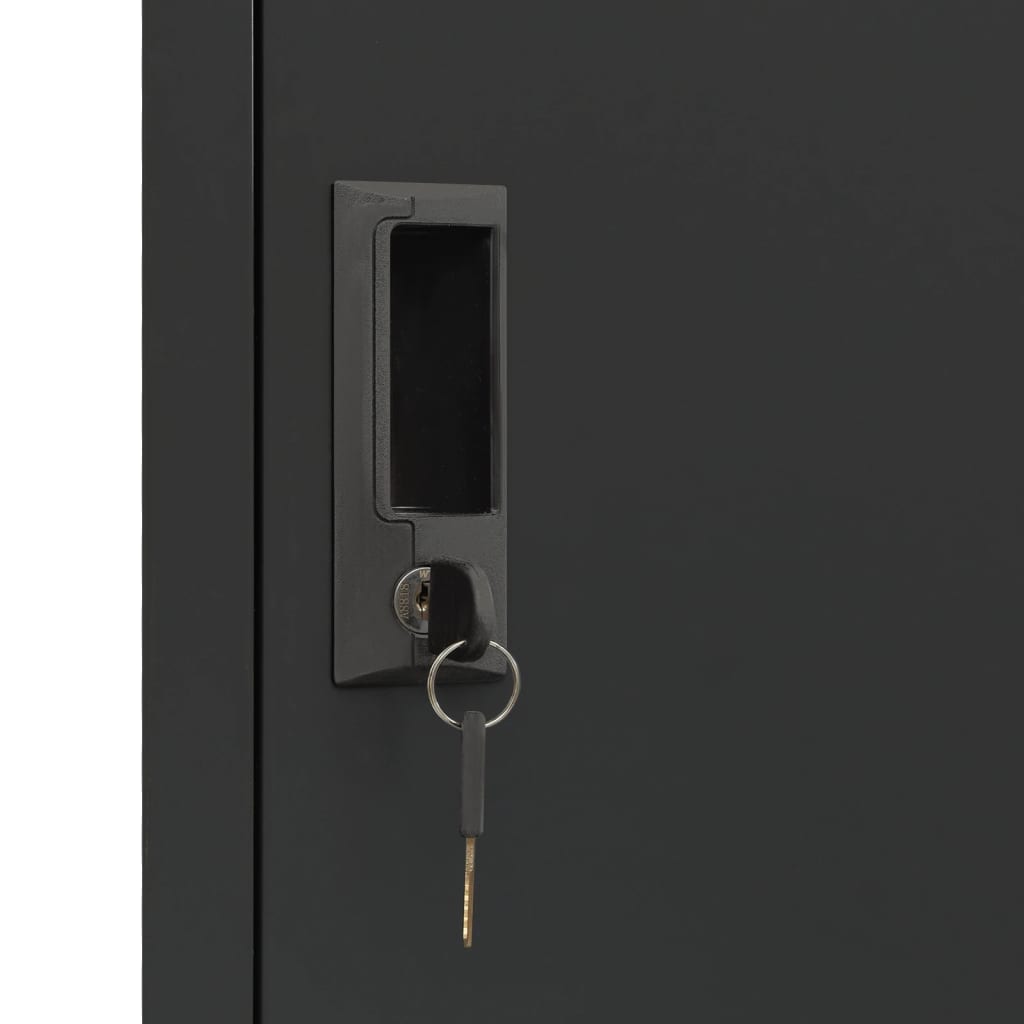Armadietto con Serratura Antracite 38x45x180 cm in Acciaio cod mxl 76878
