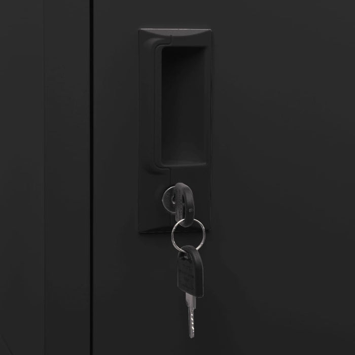 Armadietto con Serratura Nero 38x40x180 cm in Acciaio cod mxl 66573