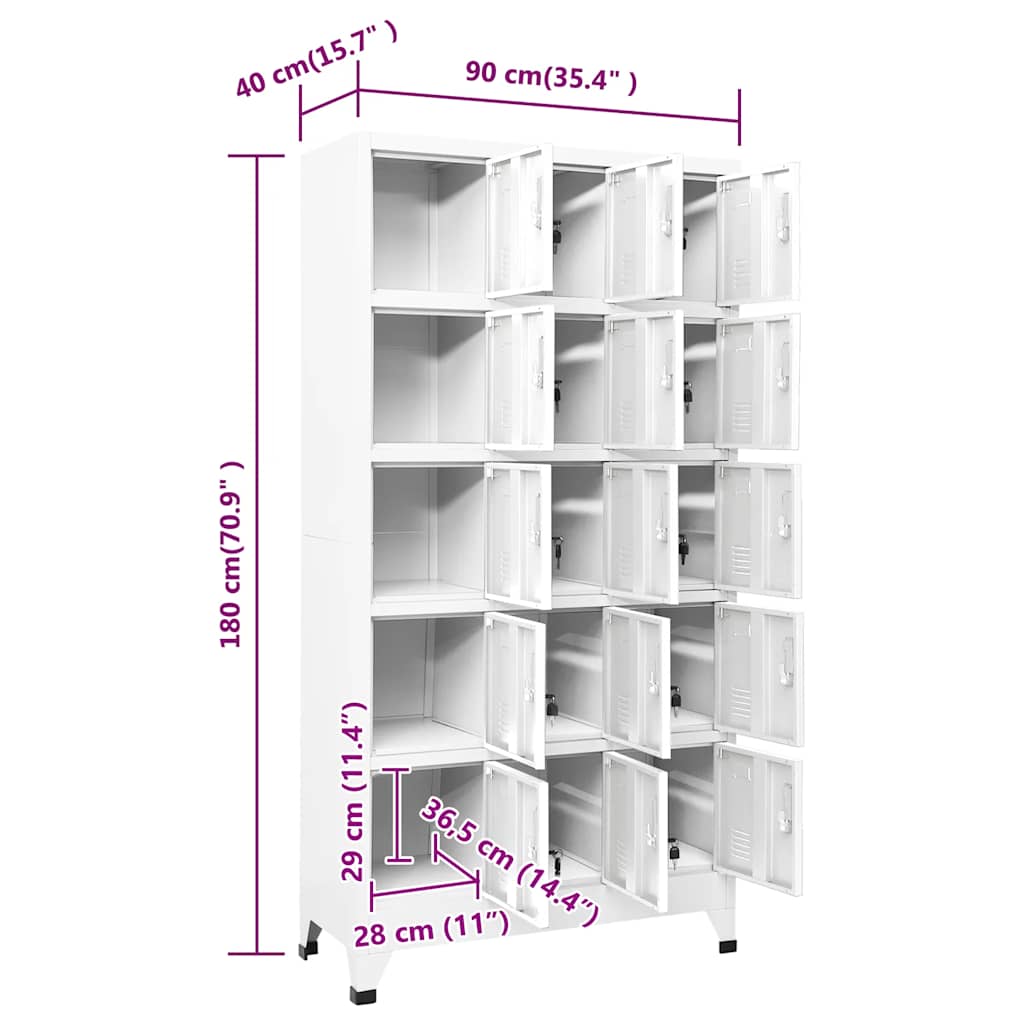 Armadietto con Serratura Grigio Chiaro 90x40x180 cm in Acciaio 339821