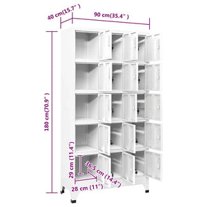 Armadietto con Serratura Grigio Chiaro 90x40x180 cm in Acciaio 339821