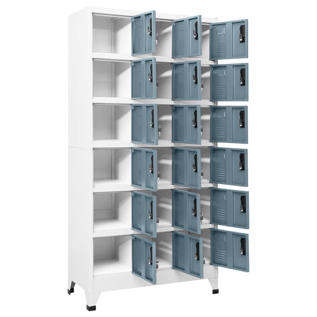 Armadietto con Chiave Grigio Chiaro e Scuro 90x40x180cm Acciaio 339835