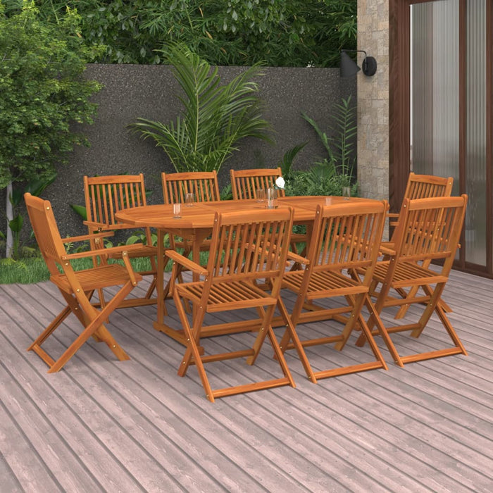 Set da Pranzo da Giardino 9pz 180x90x75cm Legno Massello Acacia 3086971