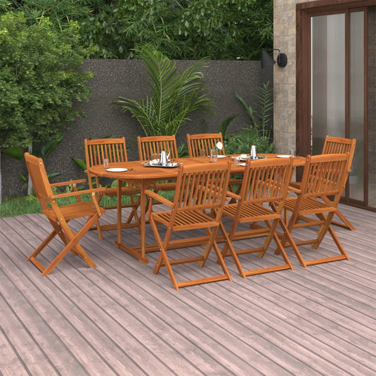 Set da Pranzo da Giardino 9 pz 220x90x75 cm Massello di Acacia 3086974