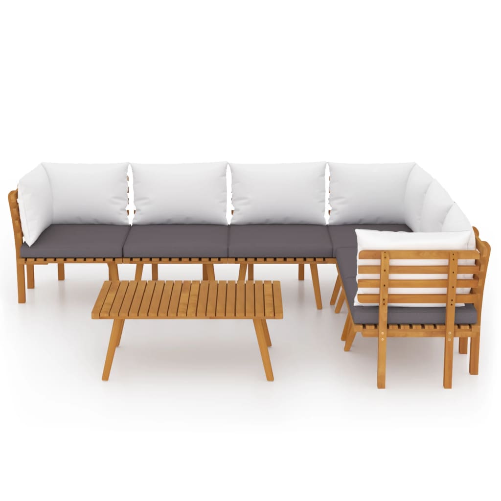 Set Divani da Giardino 7 pz con Cuscini in Massello di Acacia cod mxl 38183
