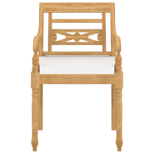 Sedie Batavia con Cuscini 4 pz in Legno Massello di Teak 3087054