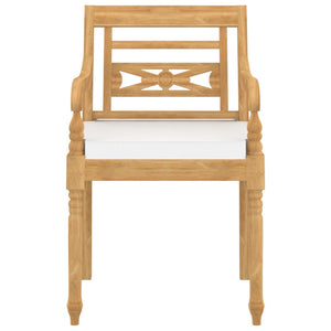 Sedie Batavia con Cuscini 6 pz in Legno Massello di Teak 3087055