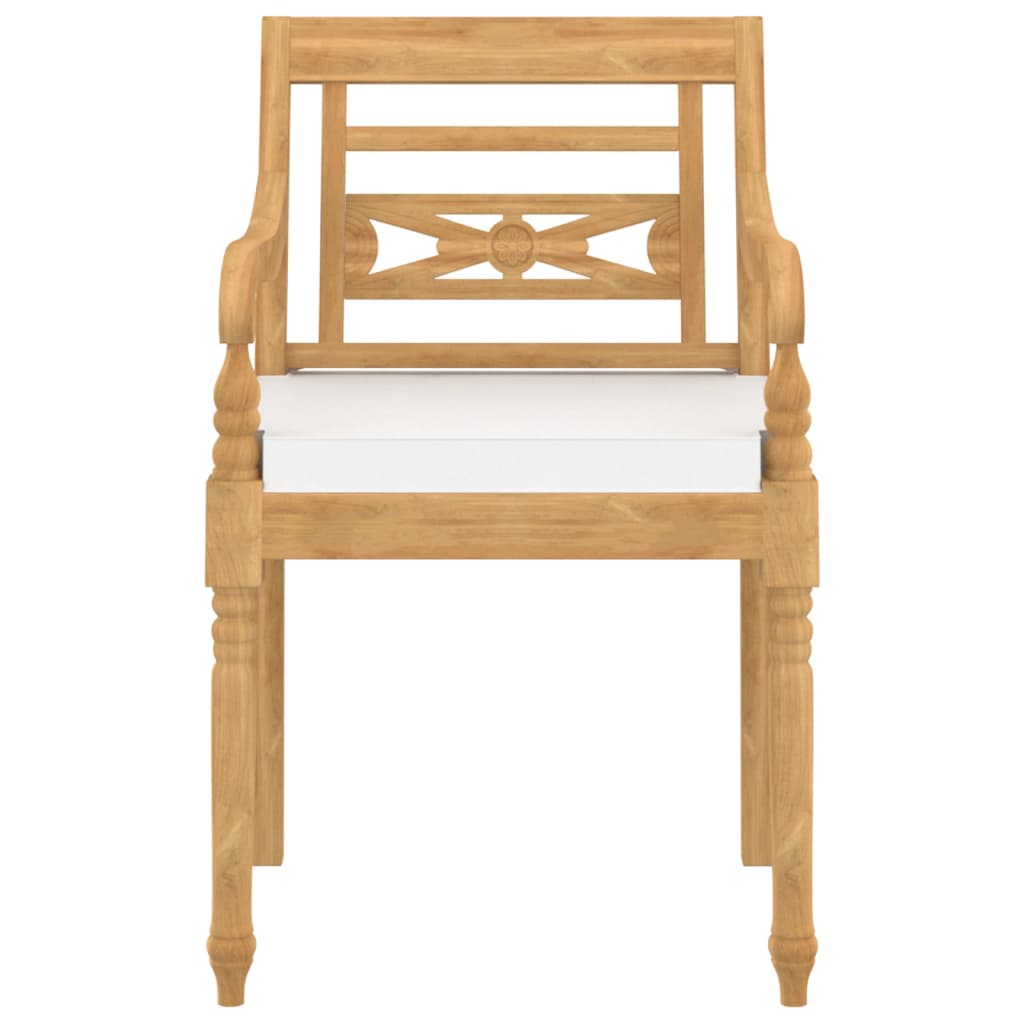 Sedie Batavia con Cuscini 8 pz in Legno Massello di Teak 3087056