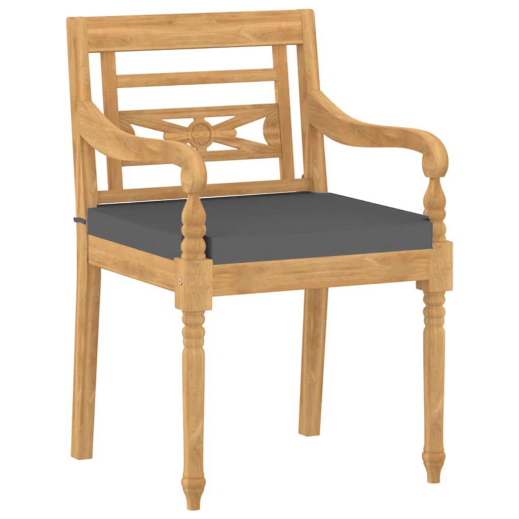 Sedie Batavia con Cuscini 6 pz in Legno Massello di Teak 3087058