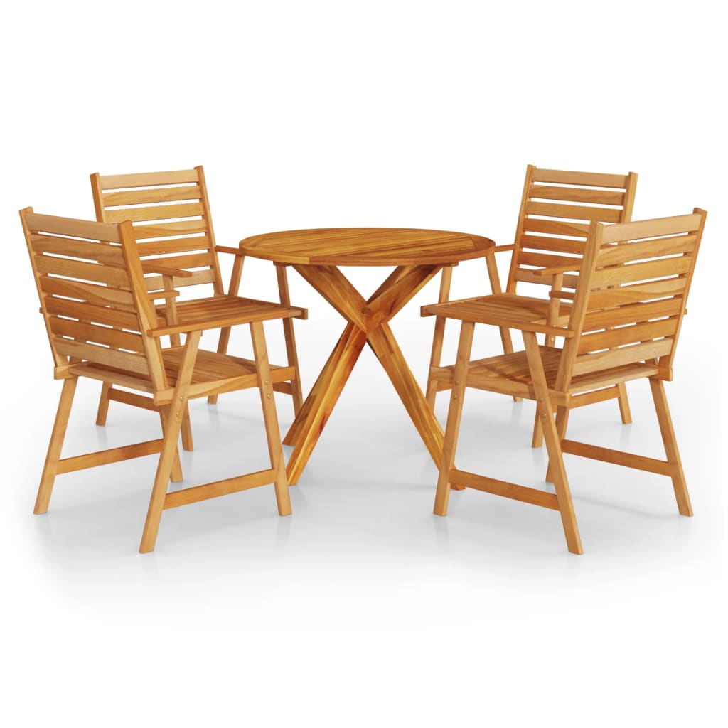 Set Mobili da Pranzo per Giardino 5 pz Legno Massello di Acacia cod mxl 49993
