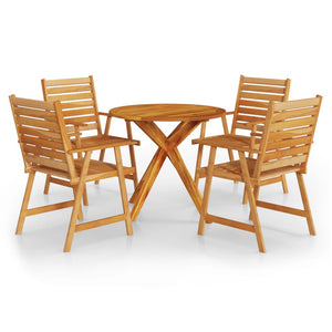 Set Mobili da Pranzo per Giardino 5 pz Legno Massello di Acacia cod mxl 49993