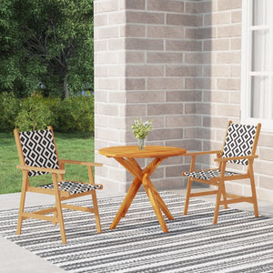 Set Mobili da Pranzo per Giardino 3 pz Legno Massello di Acacia cod mxl 40517
