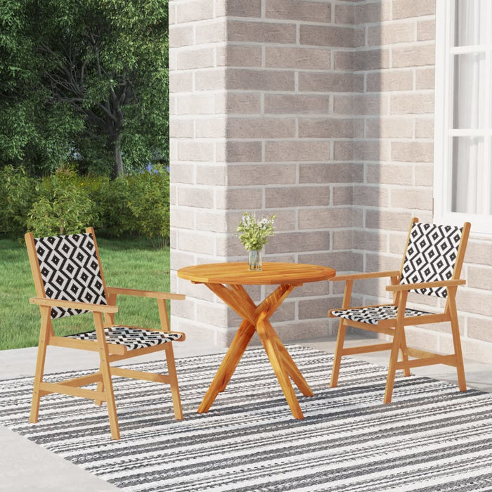 Set Mobili da Pranzo per Giardino 3 pz Legno Massello di Acacia cod mxl 40517