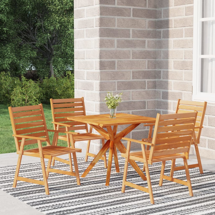 Set Mobili da Pranzo per Giardino 5 pz Legno Massello di Acacia cod mxl 36280