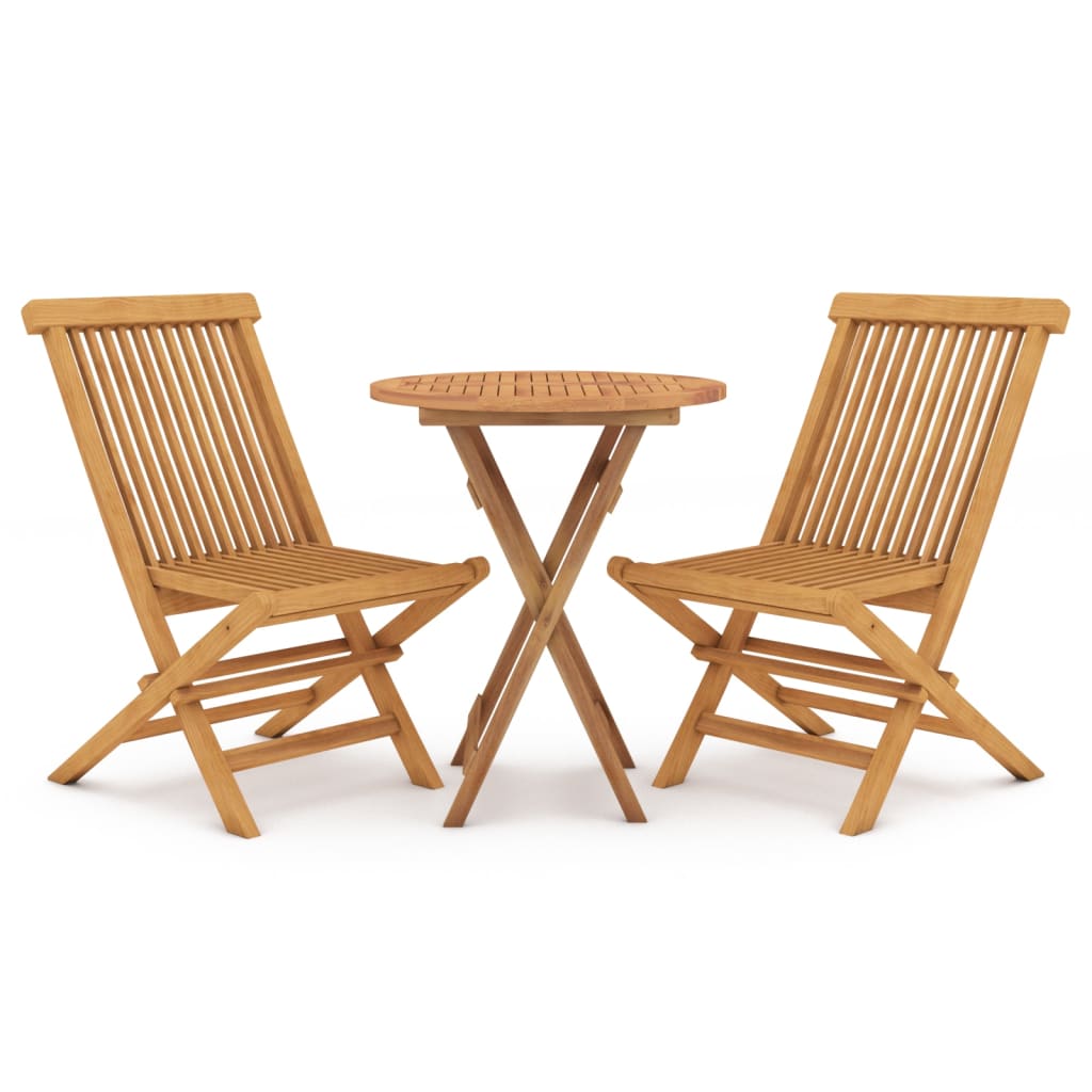 Set da Pranzo per Giardino 3 pz in Legno Massello di Teak cod mxl 40356