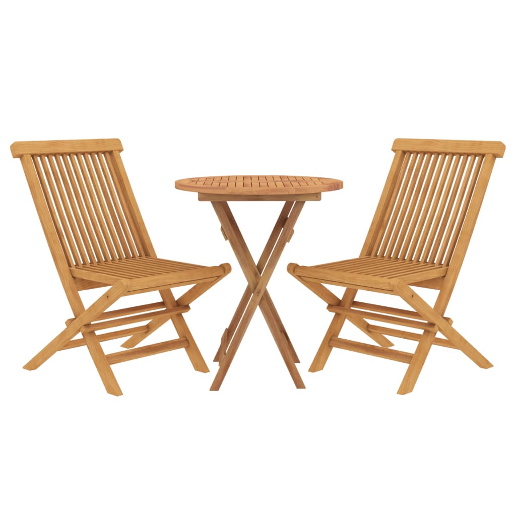Set da Pranzo per Giardino 3 pz in Legno Massello di Teak cod mxl 40356