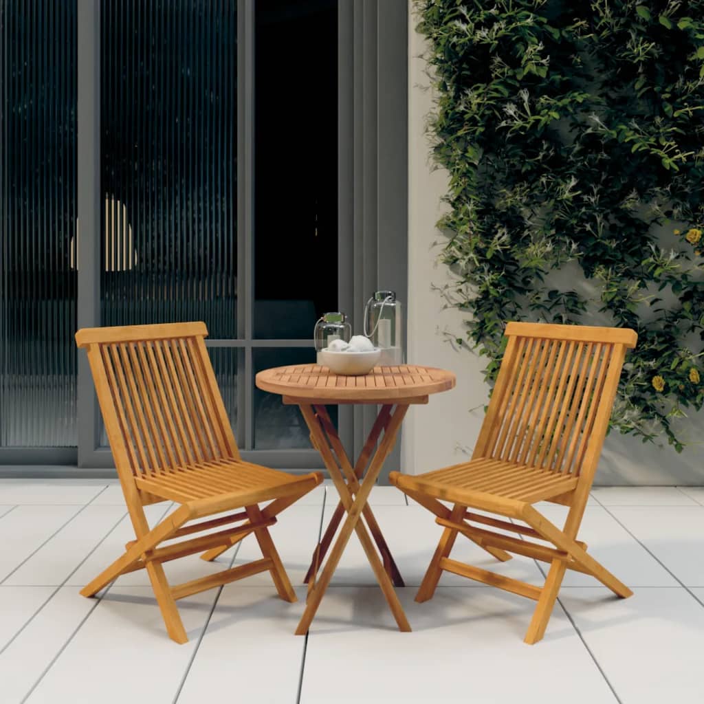 Set da Pranzo per Giardino 3 pz in Legno Massello di Teak cod mxl 40356