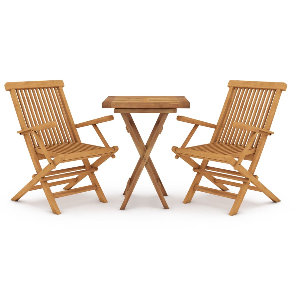 Set da Pranzo per Giardino 3 pz in Legno Massello di Teak cod mxl 40358