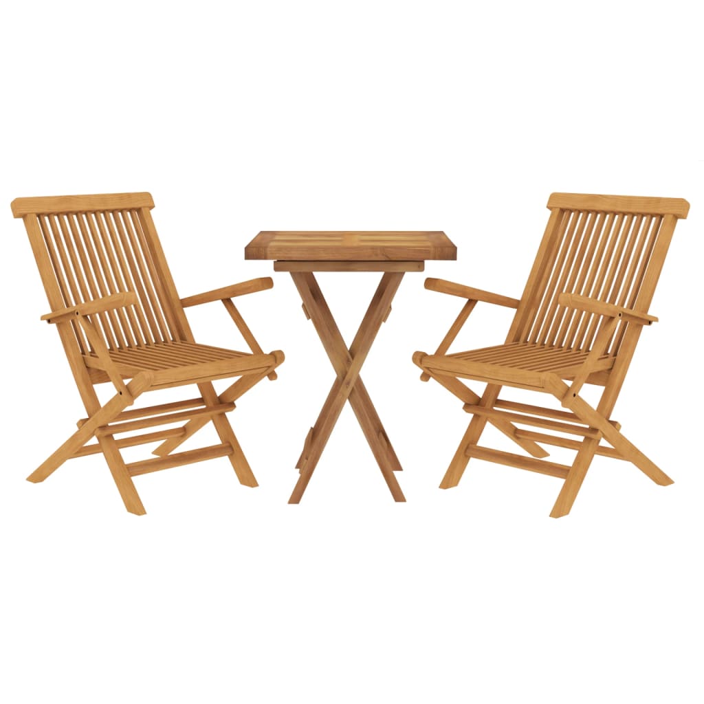 Set da Pranzo per Giardino 3 pz in Legno Massello di Teak cod mxl 40358