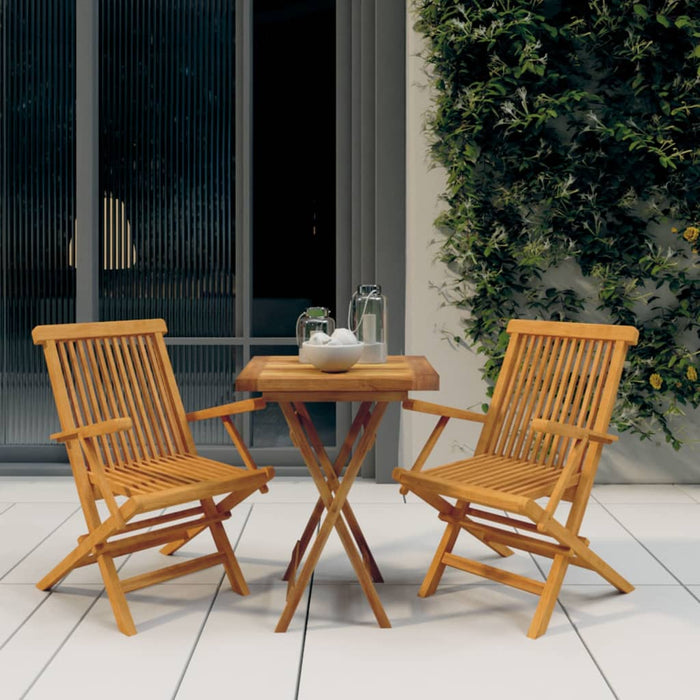 Set da Pranzo per Giardino 3 pz in Legno Massello di Teak cod mxl 40358