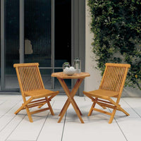 Set da Pranzo per Giardino 3 pz in Legno Massello di Teak cod mxl 40360