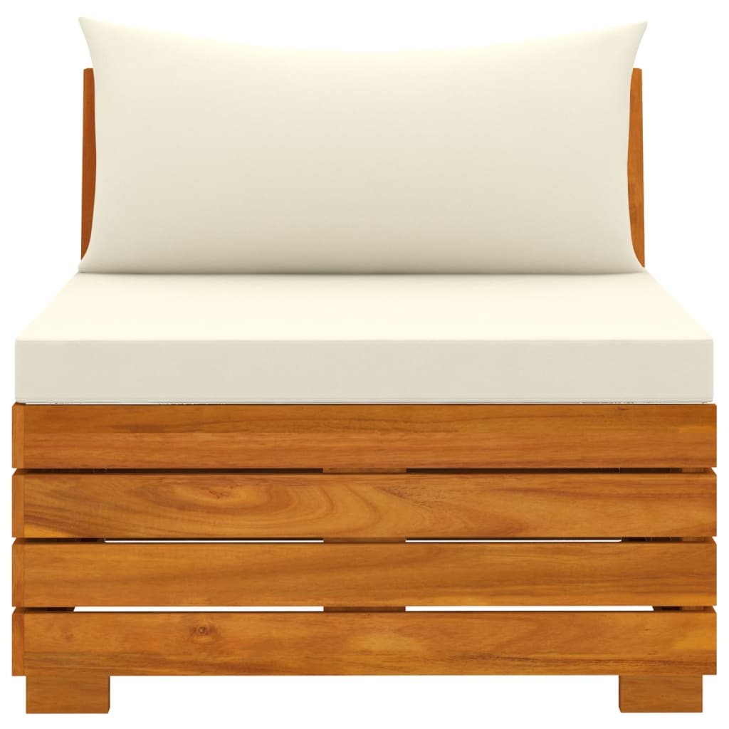 Divano da Giardino a 4 Posti e Cuscini Legno Massello di Acacia 3087289