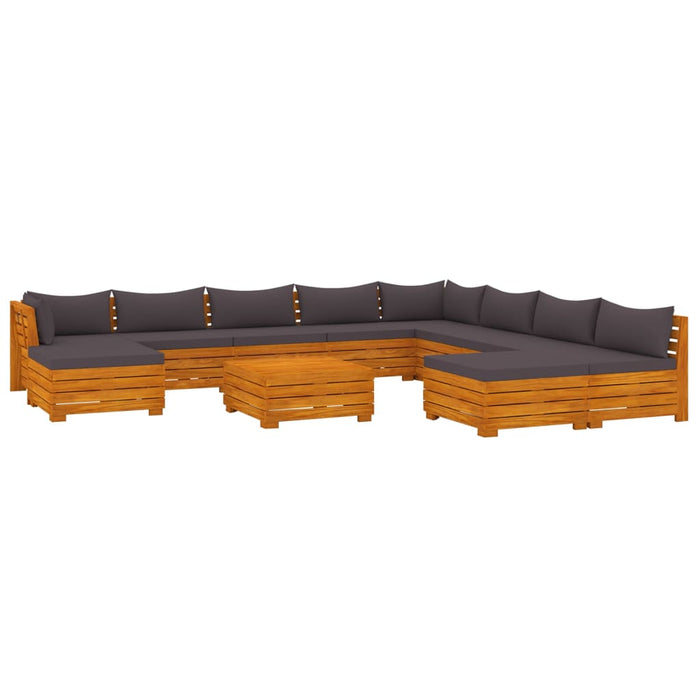 Set Divani da Giardino 11 pz con Cuscini in Massello di Acacia 3087320
