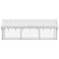 Cuccia gabbia per animali da esterno con tetto 400 x 100 x 150 cm Argento 02_0041909