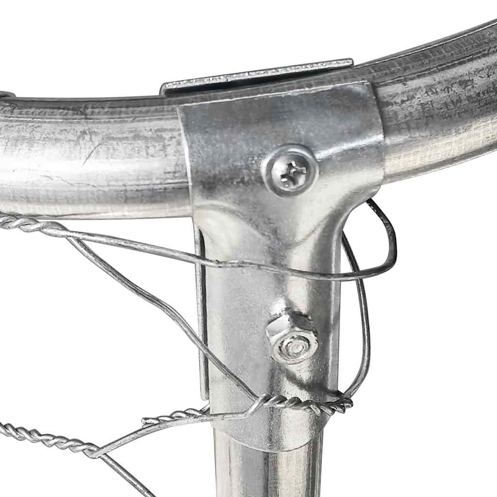 Cuccia gabbia per animali da esterno con tetto 400 x 100 x 150 cm Argento 02_0041909