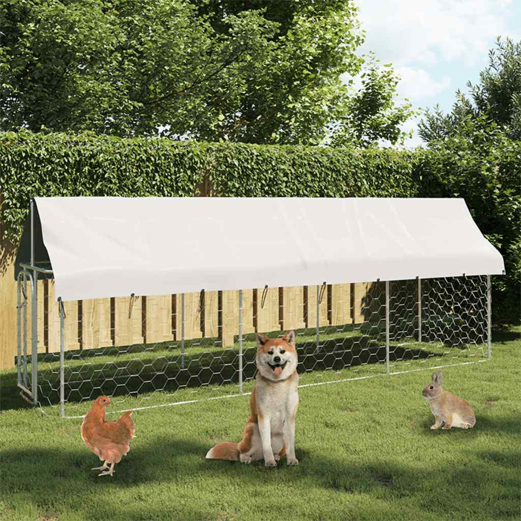 Gabbia per Cani da Esterno con Tetto 400x100x150 cm 171497