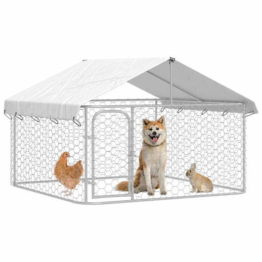 Gabbia per Cani da Esterno con Tetto-Cassa per cani 200x200x150 cm