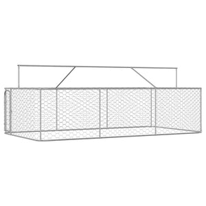 Cuccia gabbia per animali da esterno con tetto 400 x 200 x 150 cm Argento 02_0041910