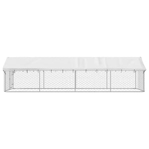 Cuccia gabbia per animali da esterno con tetto 600 x 200 x 150 cm Argento 02_0041911