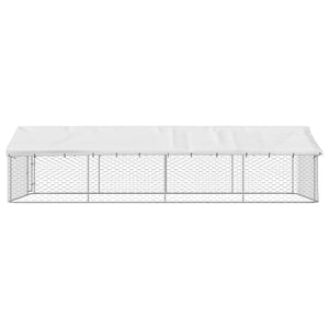 Cuccia gabbia per animali da esterno con tetto 600 x 300 x 150 cm Argento 02_0041912