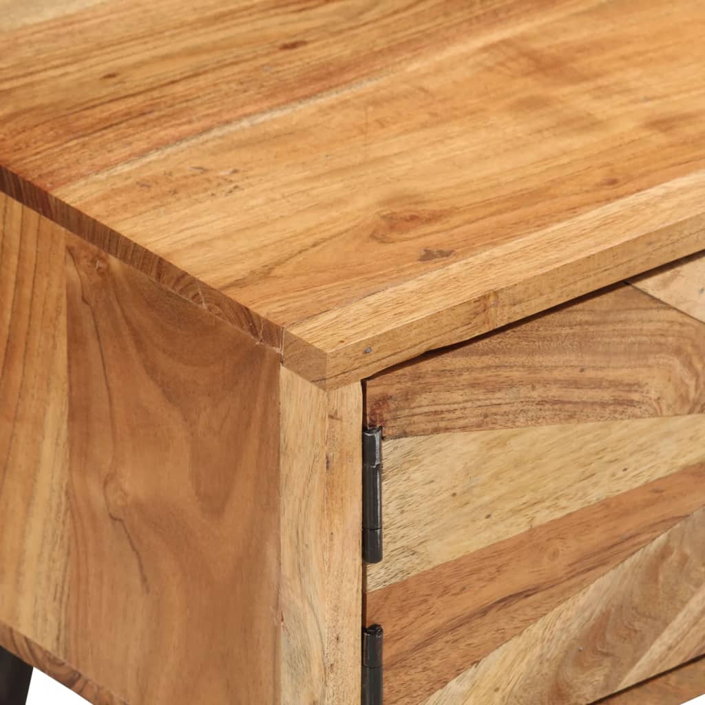 Mobile TV multimediale scaffale TV credenza mobile TV sala da pranzo soggiorno camera da letto 145 x 35 x 35 cm legno massello di acacia marrone 02_0025945