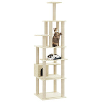 Albero per Gatti con Tiragraffi in Sisal Crema 183 cm 171482
