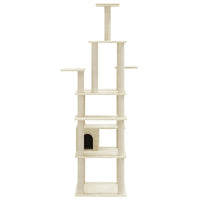 Albero per Gatti con Tiragraffi in Sisal Crema 183 cm 171482