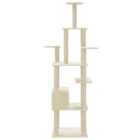 Albero per Gatti con Tiragraffi in Sisal Crema 183 cm 171482