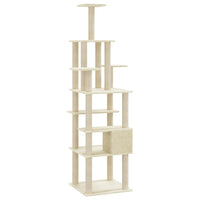 Albero per Gatti con Tiragraffi in Sisal Crema 183 cm 171482