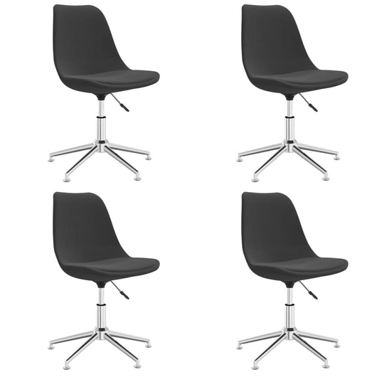 Sedie da Pranzo Girevoli 4 pz Grigio Scuro in Tessuto